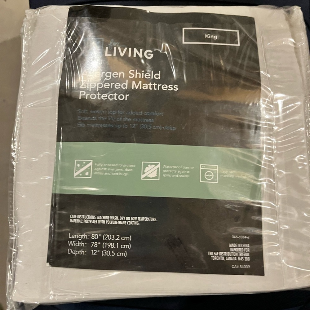 King allergen shield, zippered mattress, protector